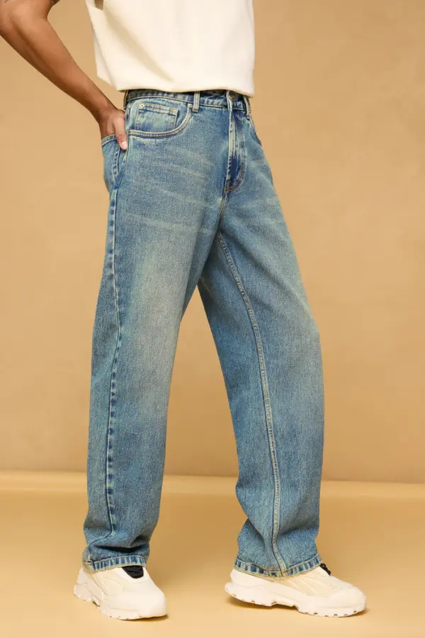 blue spruce men's baggy straight jeans