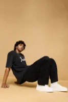 gunmetal black men's baggy straight jeans
