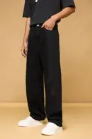 gunmetal black men's baggy straight jeans
