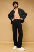 gunmetal black men's baggy straight jeans