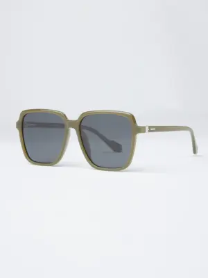 Olive Unisex Square Sunglasses