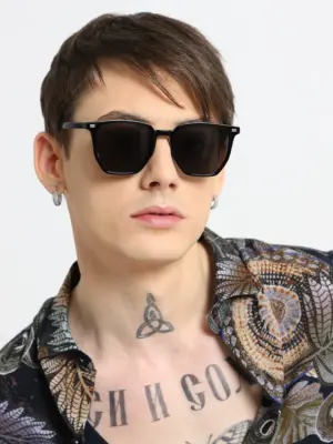 Jet Noir Unisex Square Sunglasses