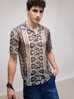 tribal men's mesh shirt