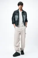 shadow fade men's denim trucker jacket