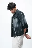 shadow fade men's denim trucker jacket