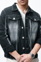 shadow fade men's denim trucker jacket