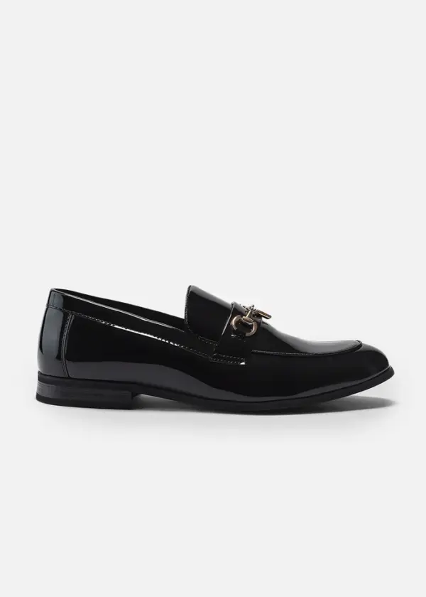 Solid Glossy Black Loafer