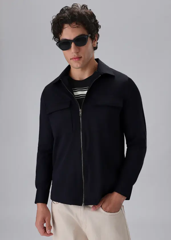Black Zipper Shacket