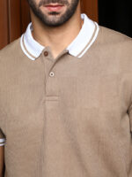 Open-Knit Block Polo T-Shirt