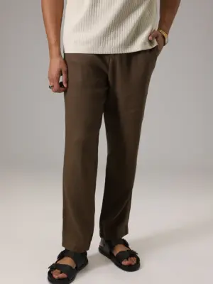 Chestnut Brown Linen Pant
