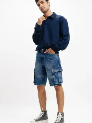 Indigo men's straight cargo shorts