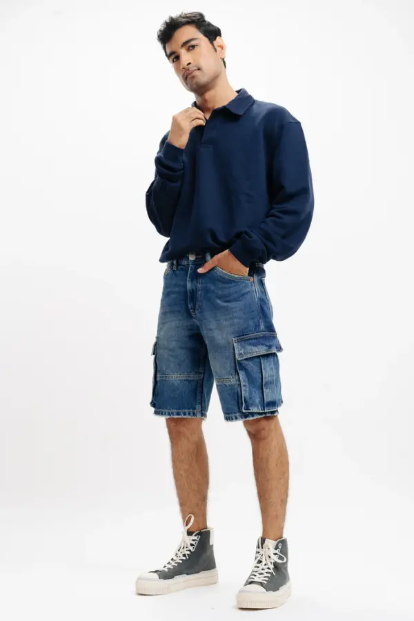 Indigo men's straight cargo shorts