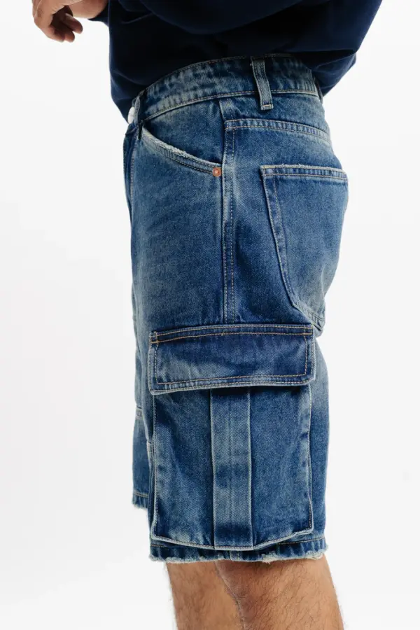 Indigo men's straight cargo shorts