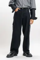 urban black men's baggy straight cargo jeans