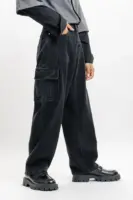 urban black men's baggy straight cargo jeans