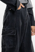 urban black men's baggy straight cargo jeans