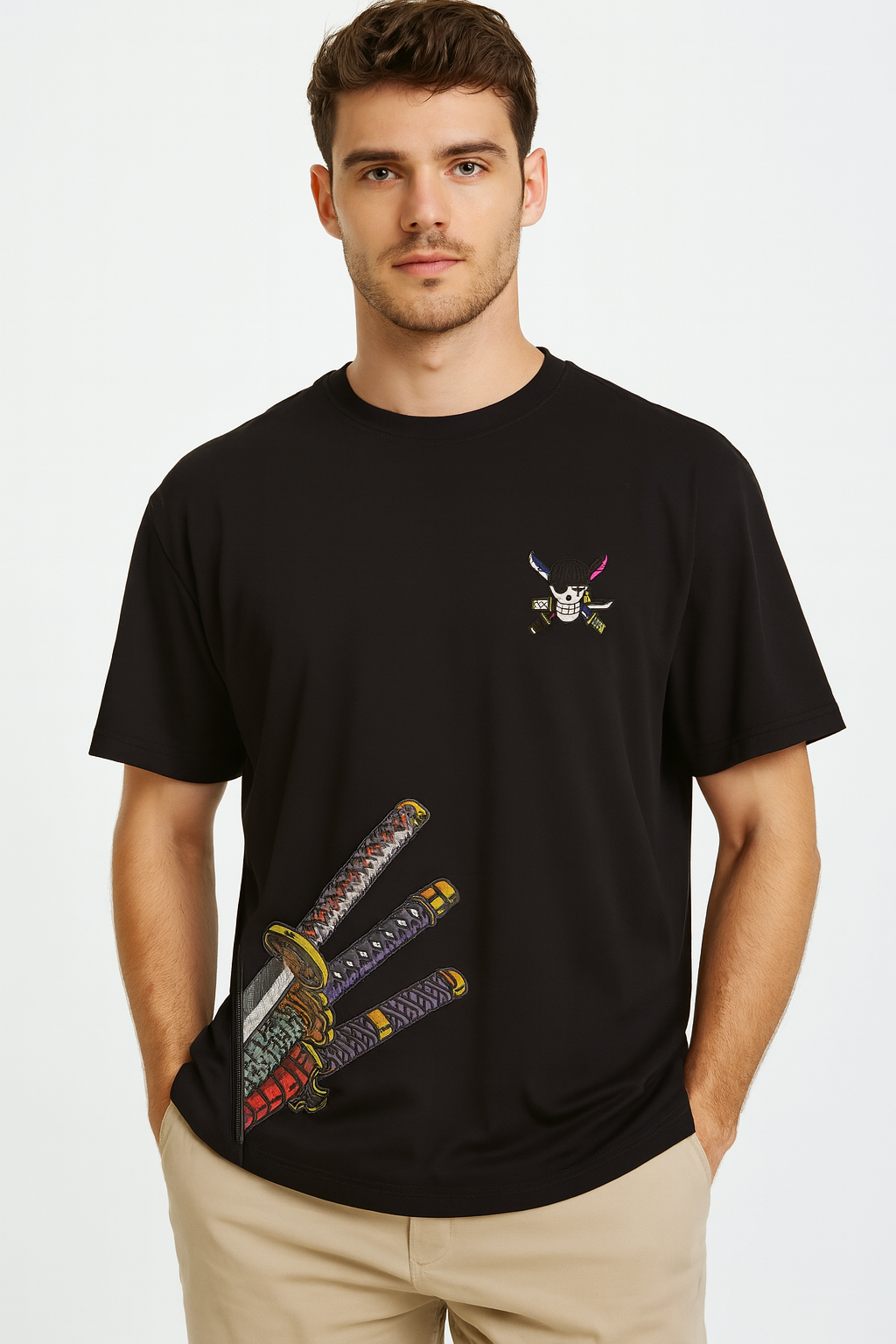 Zoro Katana Embroidered T-Shirt