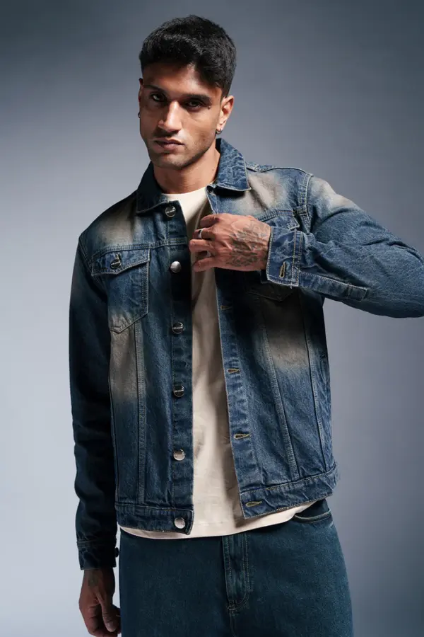 tidal depth men's denim trucker jacket