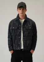 Grey Denim Jacquard Jacket