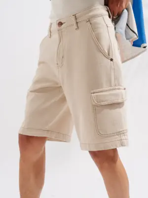 Men's ecru cargo shorts