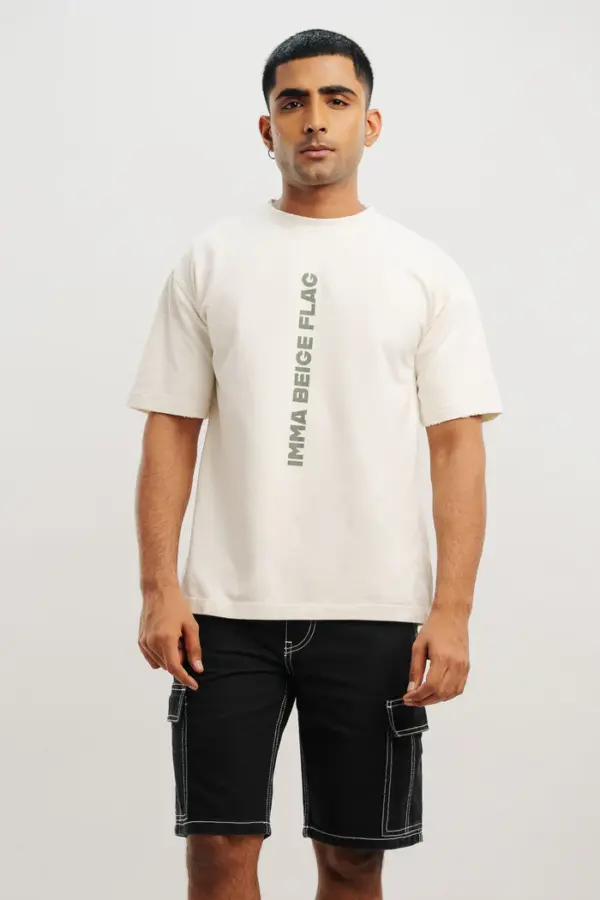 Contrast stitch men's black shorts