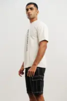 Contrast stitch men's black shorts
