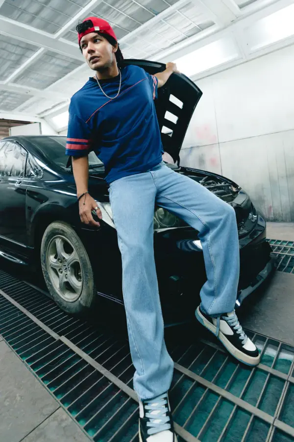 all day blue men's baggy jeans
