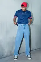 all day blue men's baggy jeans
