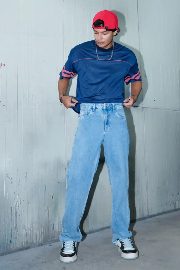 all day blue men's baggy jeans