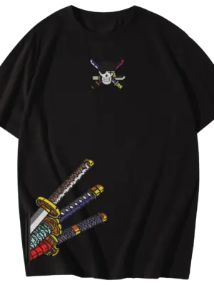 zoro_katana_Black_tshirt_Front